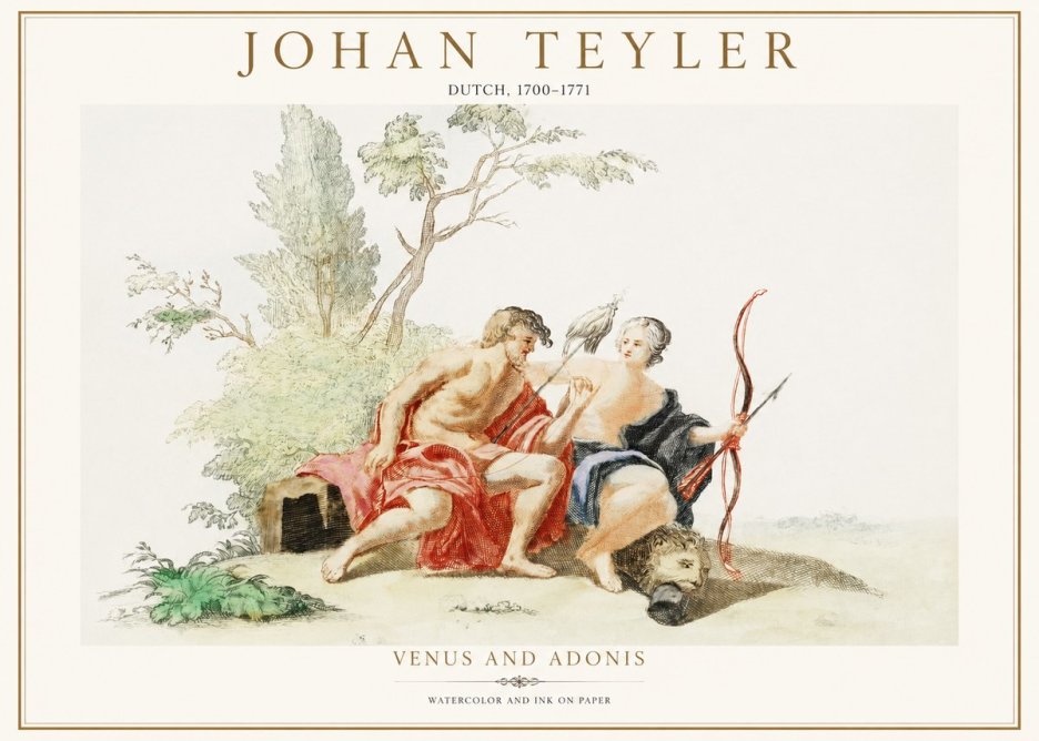 Johan Teyler Venus and Adonis No1 - Poster