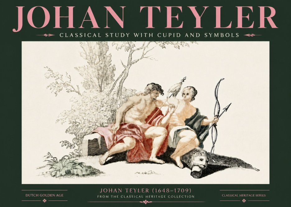 Johan Teyler Classical Study with Cupid and Symbols No4 - Poster