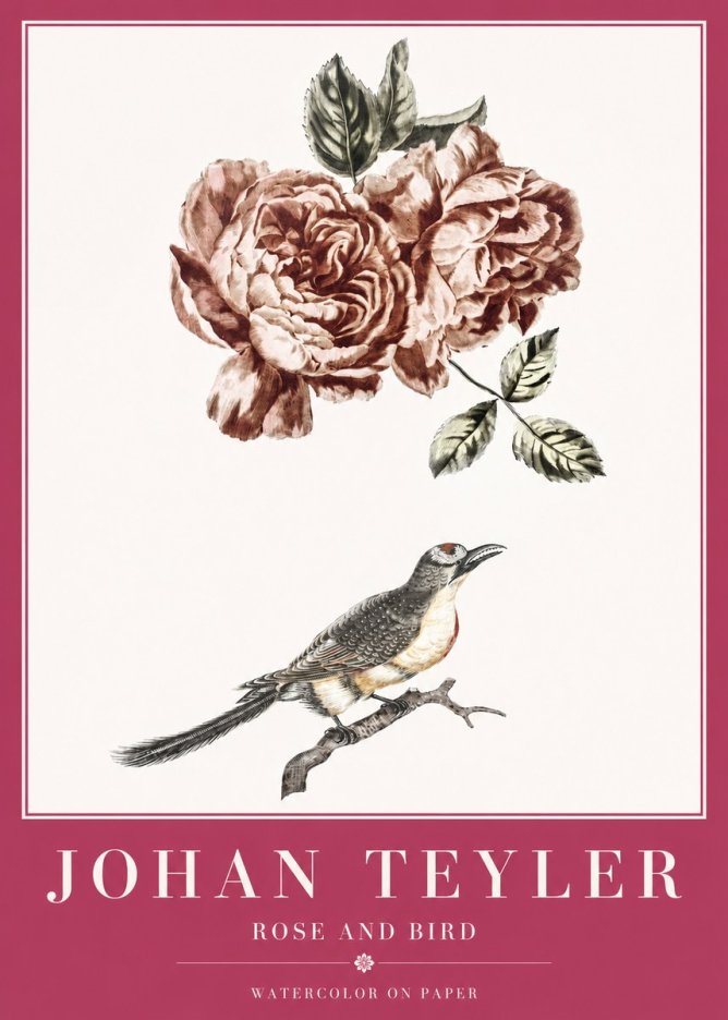 Johan Teyler Rose and Bird II No2 - Poster
