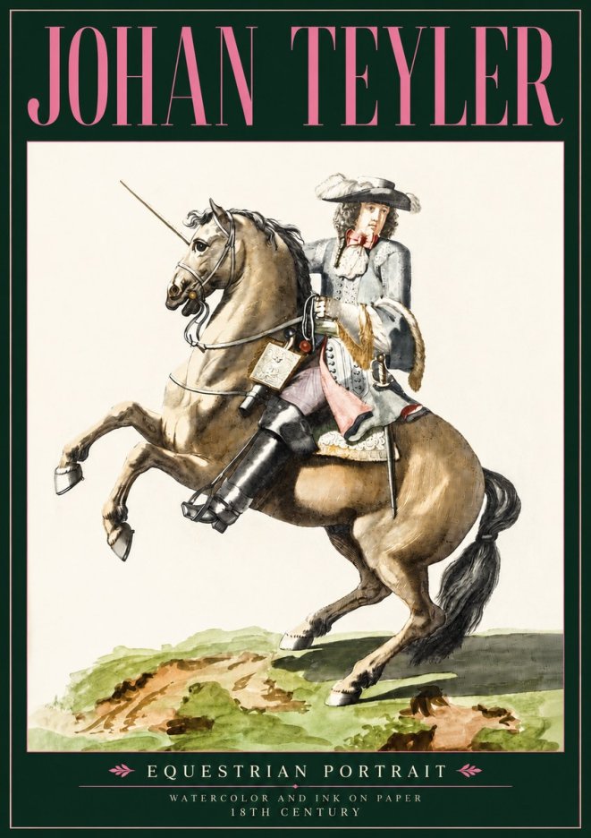 Johan Teyler Equestrian Portrait No3 - Poster