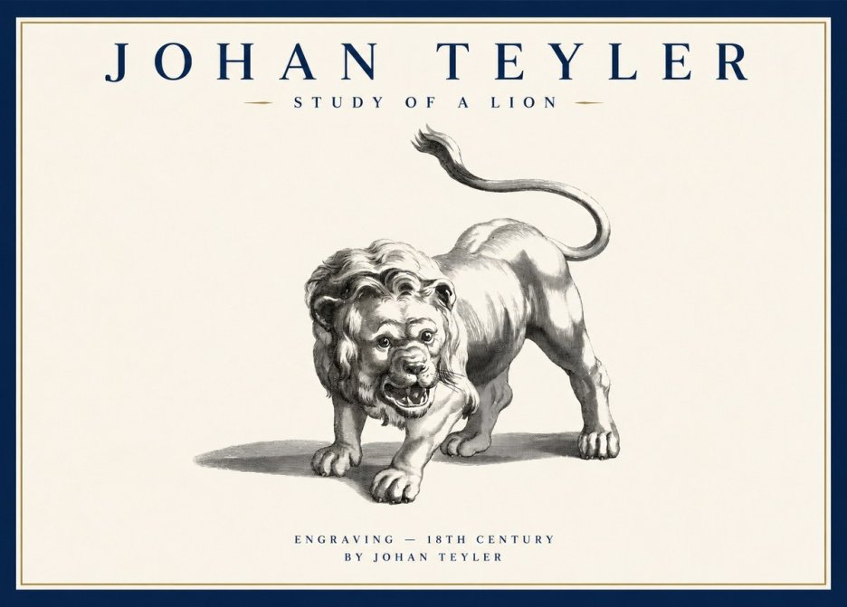 Johan Teyler Study of a Lion No1 - Poster