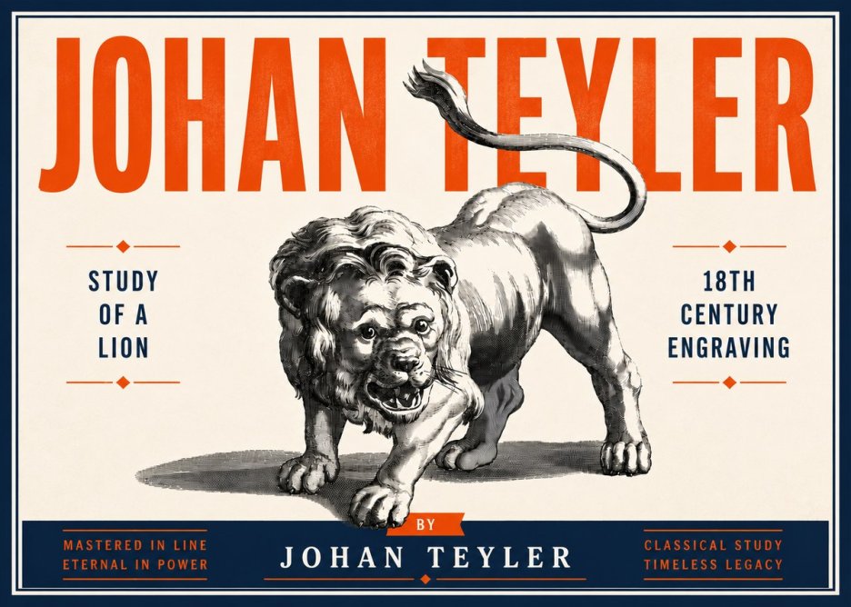Johan Teyler Study of a Lion No6 - Poster