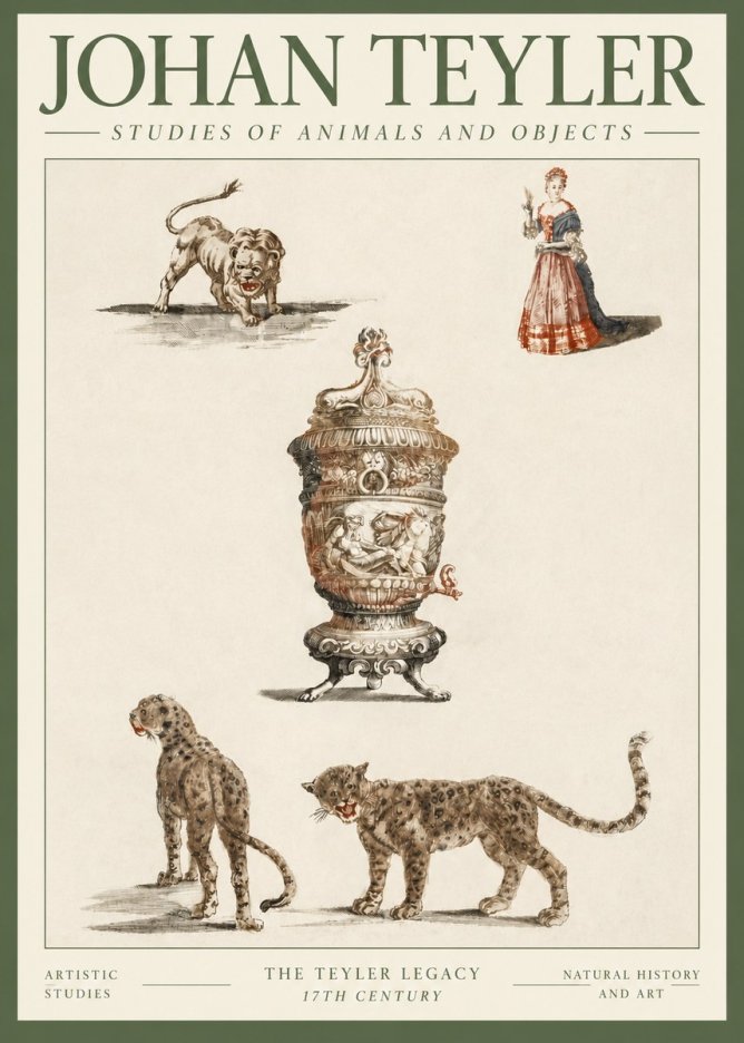 Johan Teyler Studies of Animals and Objects No3 - Poster