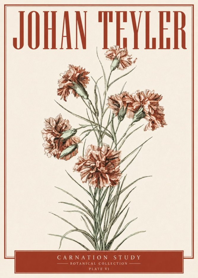 Johan Teyler Carnation Study No4 - Poster