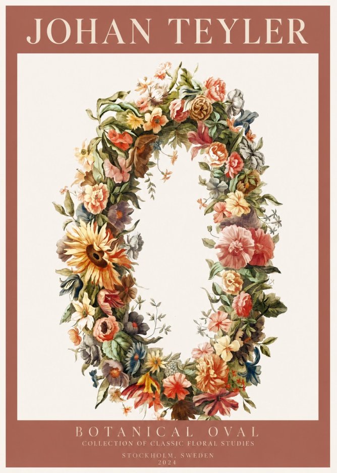 Johan Teyler Floral Oval No3 - Poster