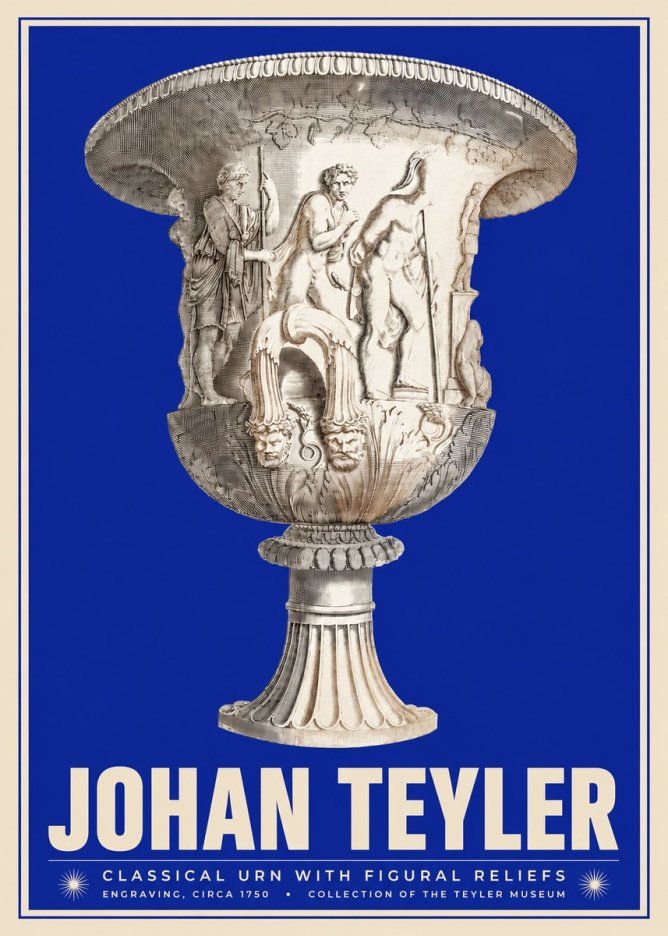 Johan Teyler Classical Urn with Figural Reliefs I No3 - Poster