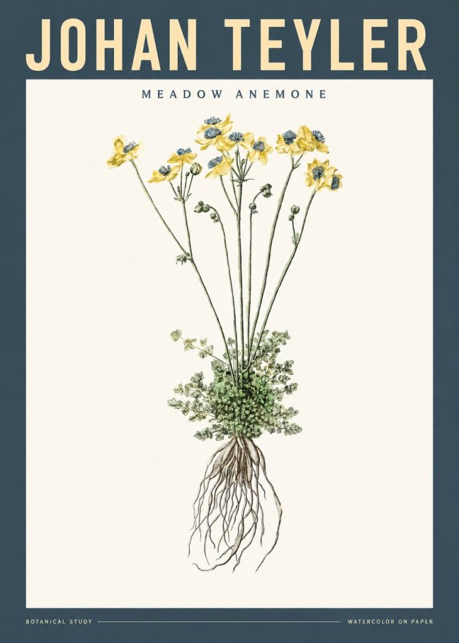 Johan Teyler Meadow Anemone No2 - Poster