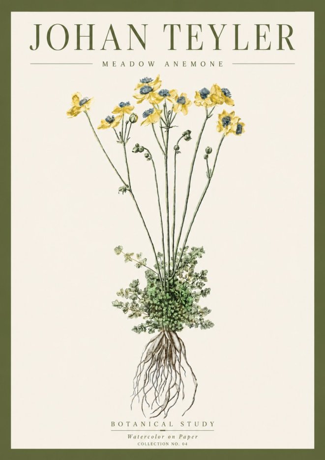 Johan Teyler Meadow Anemone No4 - Poster