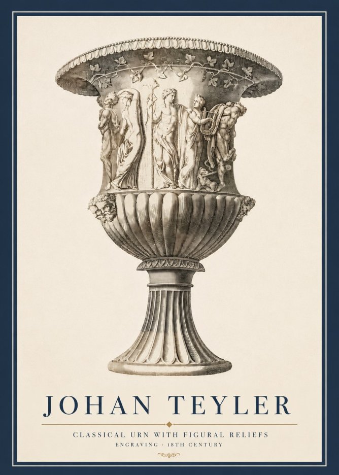 Johan Teyler Classical Urn with Figural Reliefs II No3 - Poster