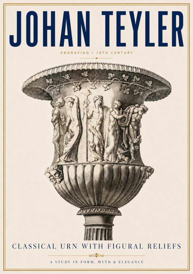 Johan Teyler Classical Urn with Figural Reliefs II No6 - Poster