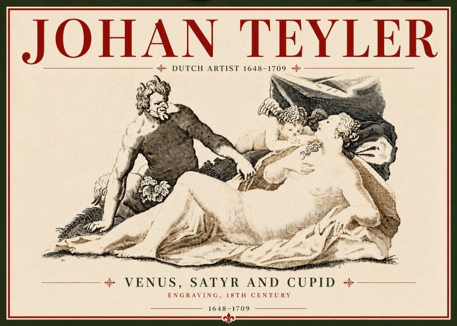 Johan Teyler Venus, Satyr and Cupid No6 - Poster