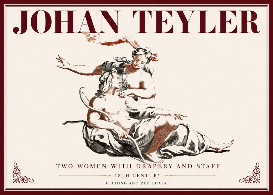 Johan Teyler Two Women with Drapery and Staff No6 - Poster