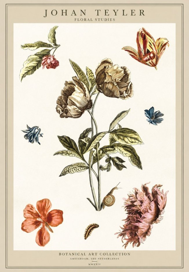 Johan Teyler Floral Studies No1 - Poster