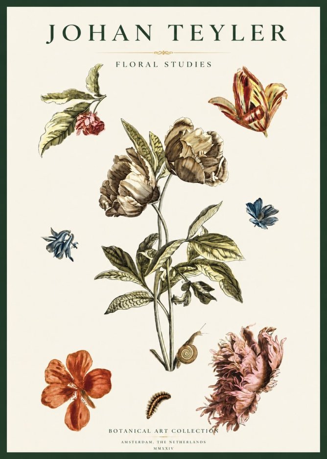 Johan Teyler Floral Studies No2 - Poster