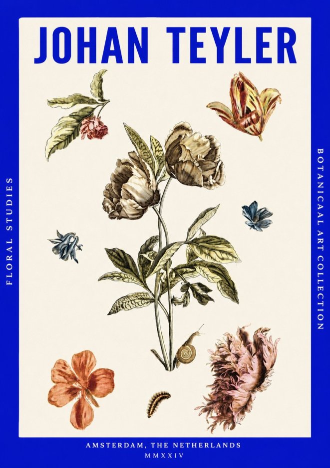 Johan Teyler Floral Studies No3 - Poster