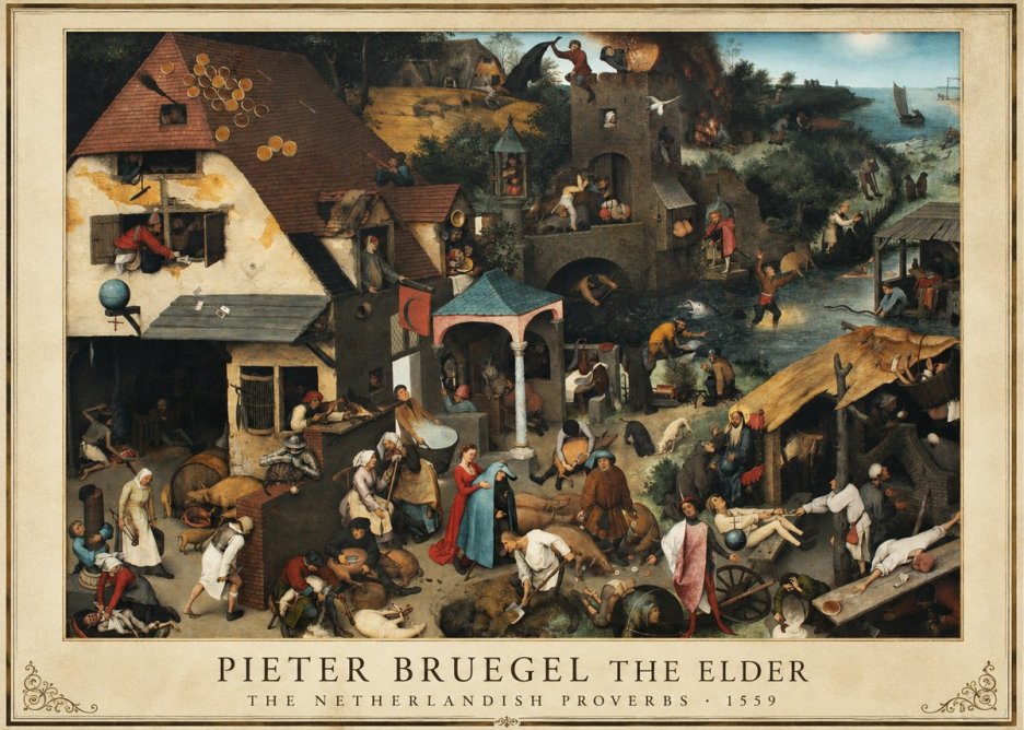 Pieter Bruegel The Netherlandish Proverbs II No5 - Poster