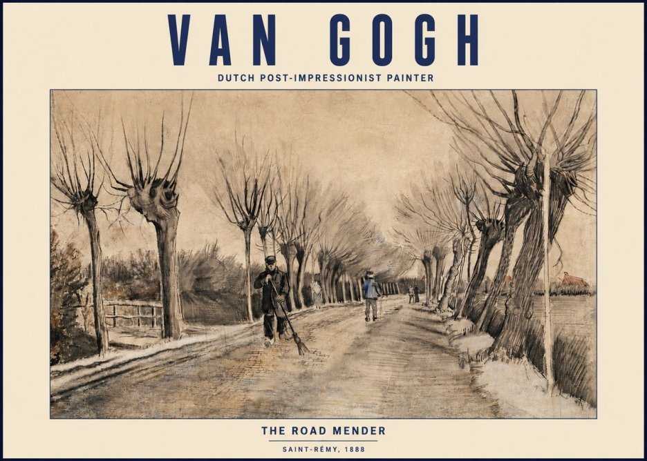 Van Gogh The Road Mender I No4 - Poster