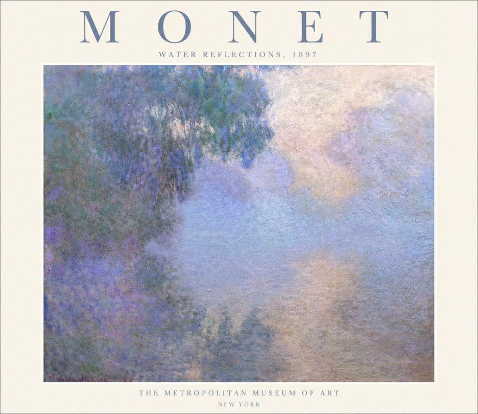 Monet Water Reflections No5 - Poster