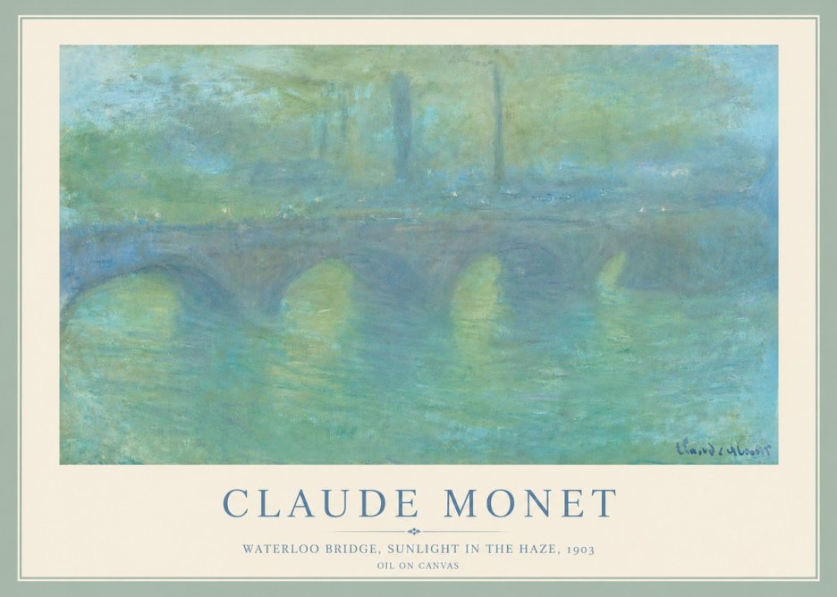 Monet Waterloo Bridge, Sunlight in the Haze, 1903 No5 - Poster