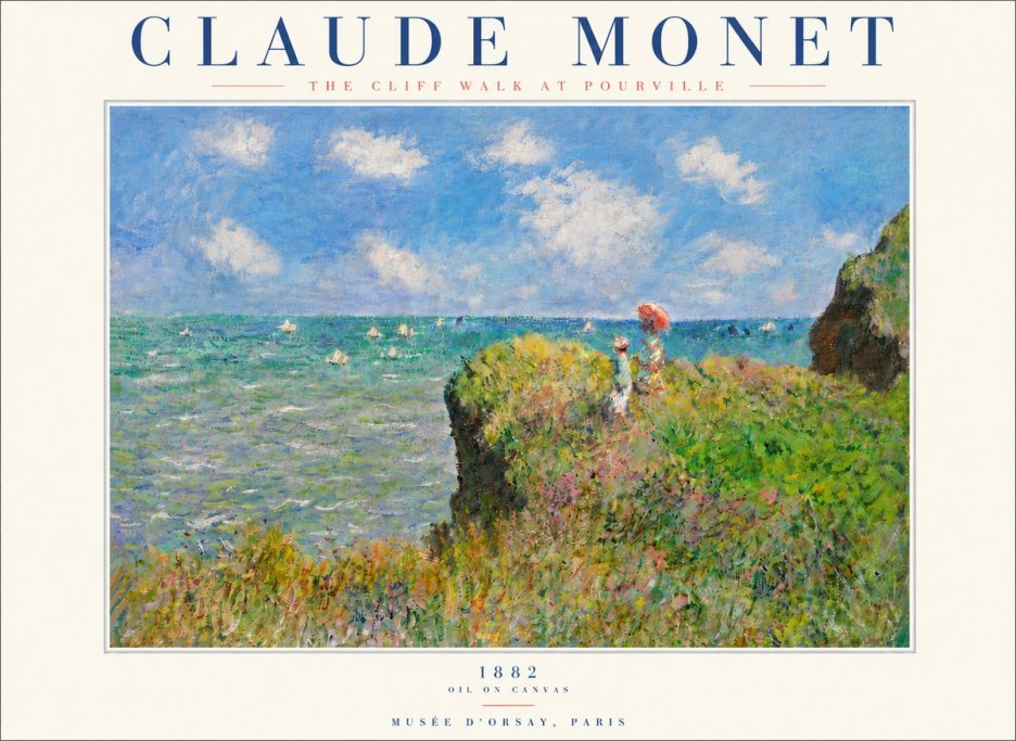 Monet The Cliff Walk at Pourville No5 - Poster