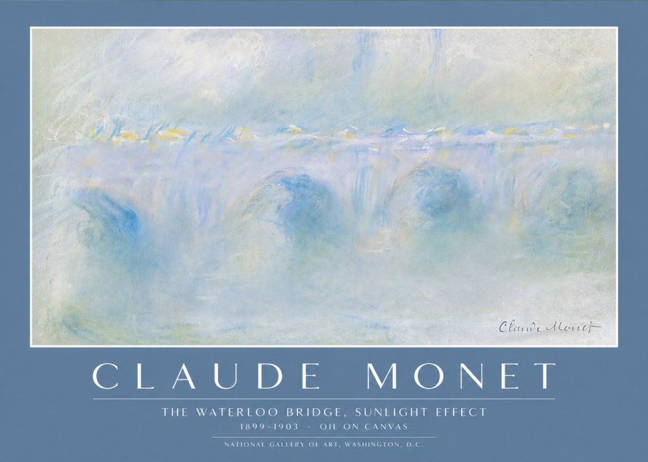 Monet The Waterloo Bridge, Sunlight Effect No2 - Poster
