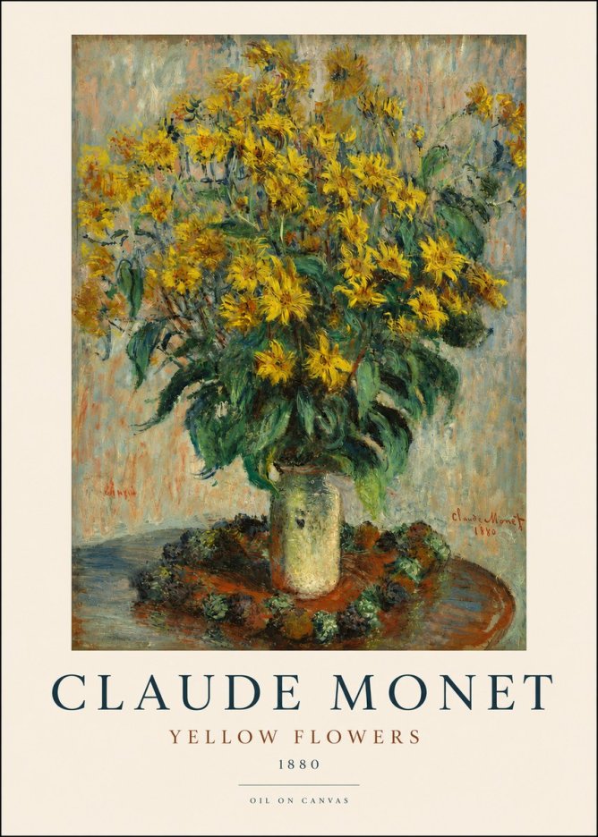 Monet Yellow Flowers No3 - Poster