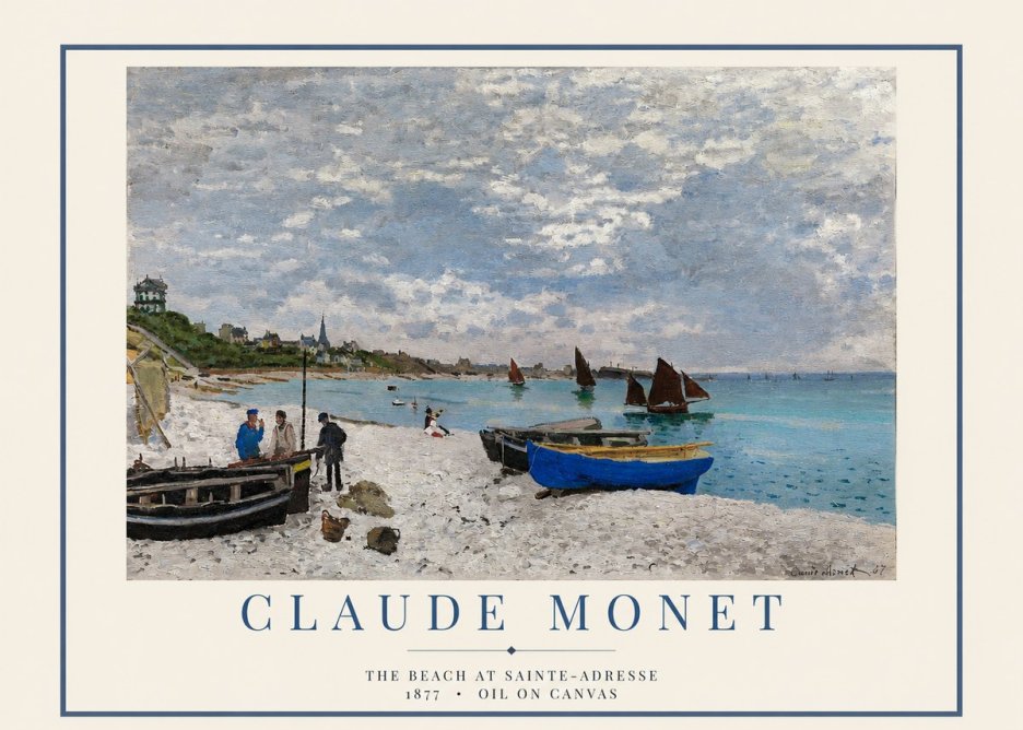 Monet The Beach at Sainte-adresse I No2 - Poster