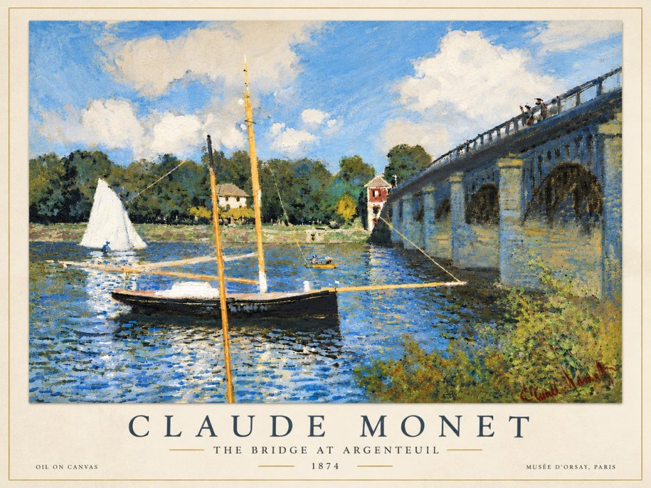 Monet The Bridge at Argenteuil I No6 - Poster