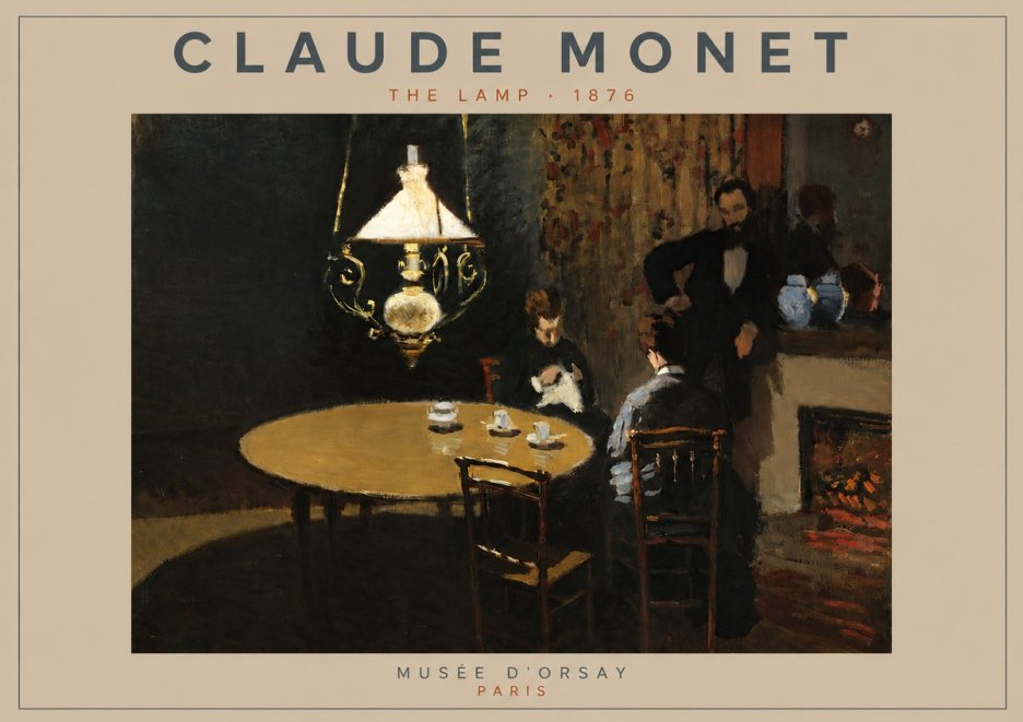 Monet The Lamp No3 - Poster