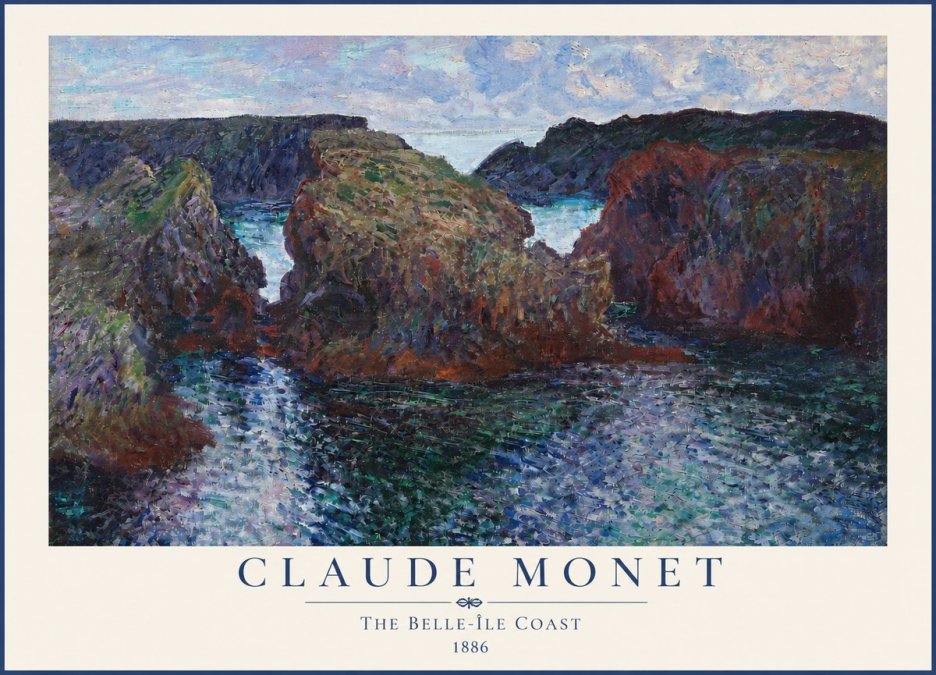 Monet The Belle-île Coast No4 - Poster