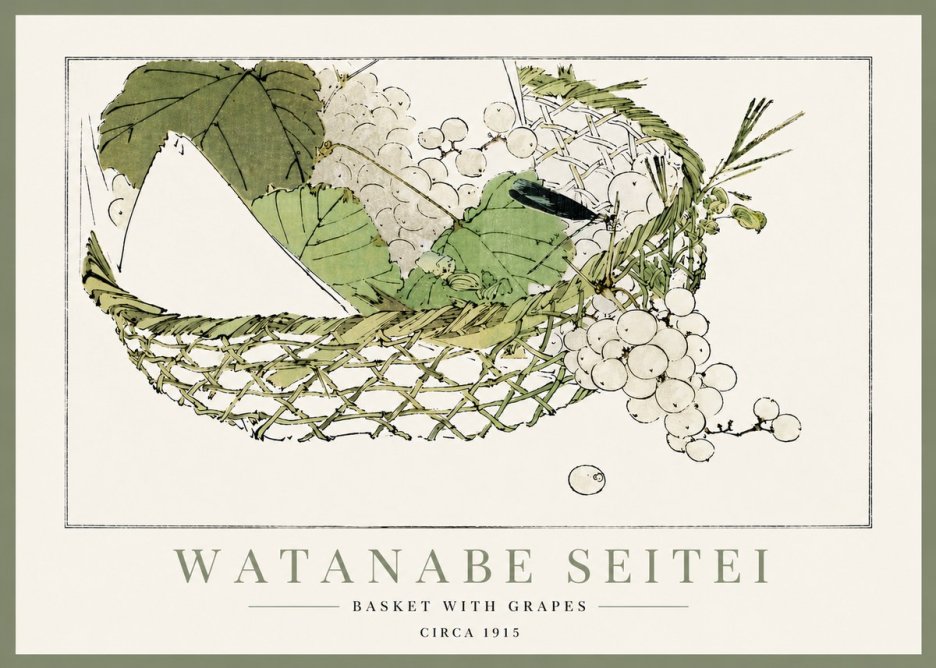 Watanabe Seitei Basket with Grapes No6 - Poster