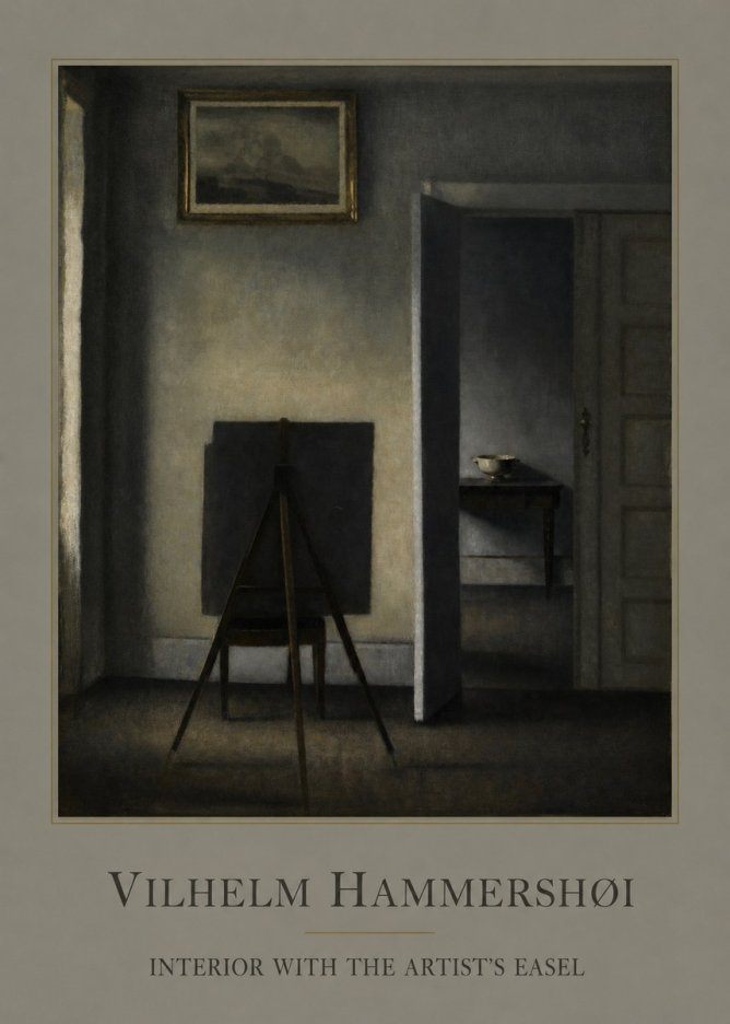 Vilhelm Hammershøi Interior with the Artist's Easel I No1 - Poster
