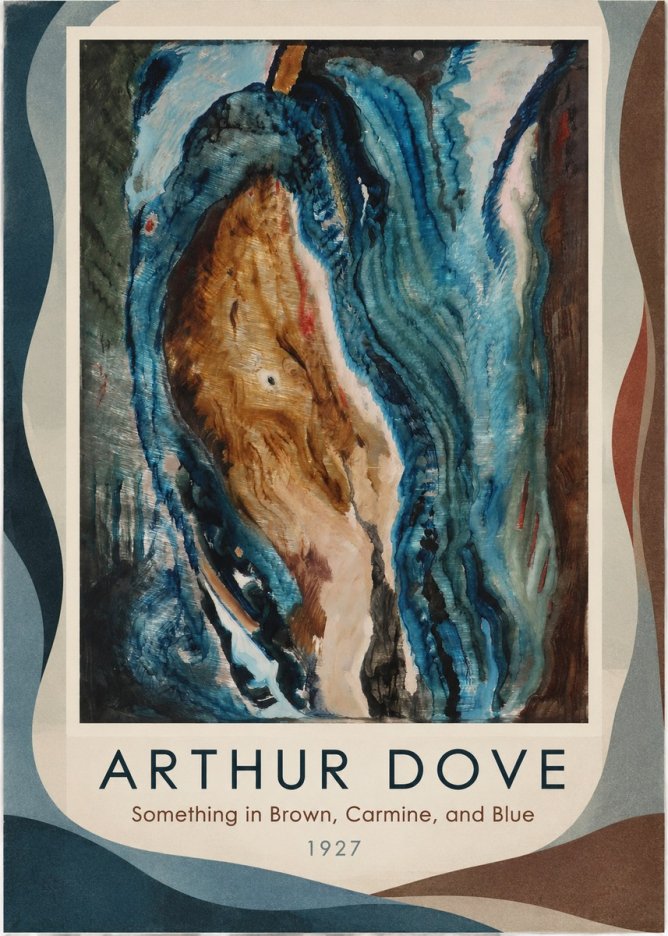 Arthur Dove Something in Brown, Carmine, and Blue No1 - Poster