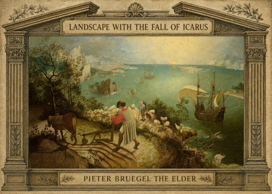 Pieter Bruegel Landscape with the Fall of Icarus II No4 - Poster