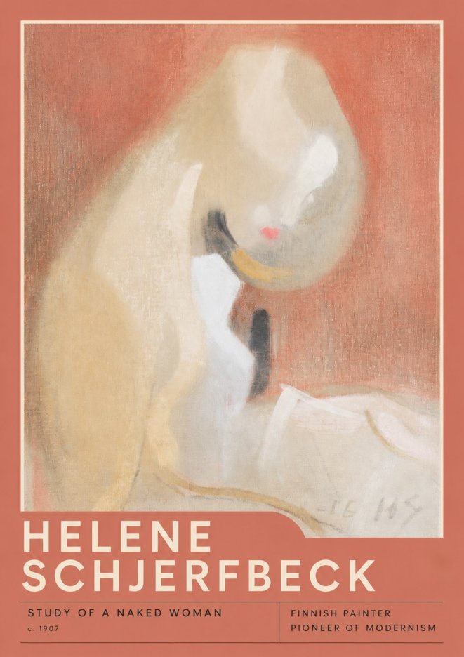 Helene Schjerfbeck Study of a Naked Woman No2 - Poster