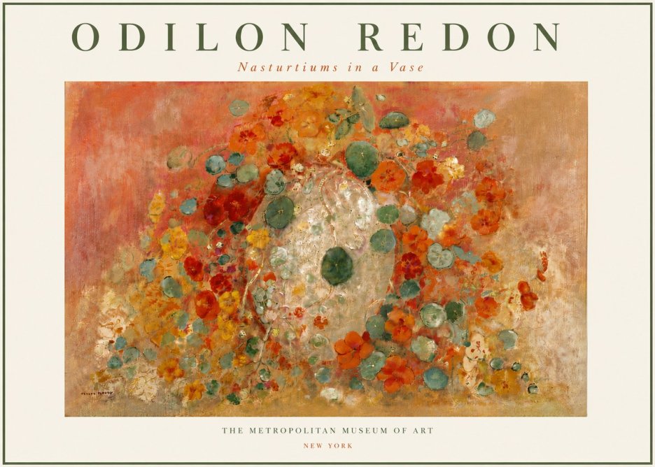 Odilon Redon Nasturtiums in a Vase No4 - Poster