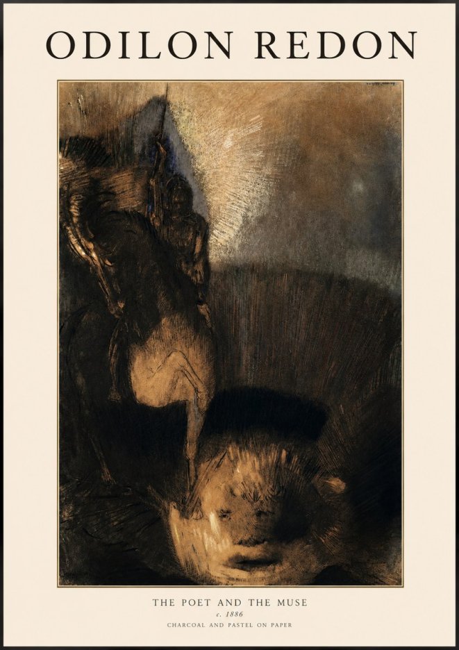 Odilon Redon The Poet and the Muse No1 - Poster