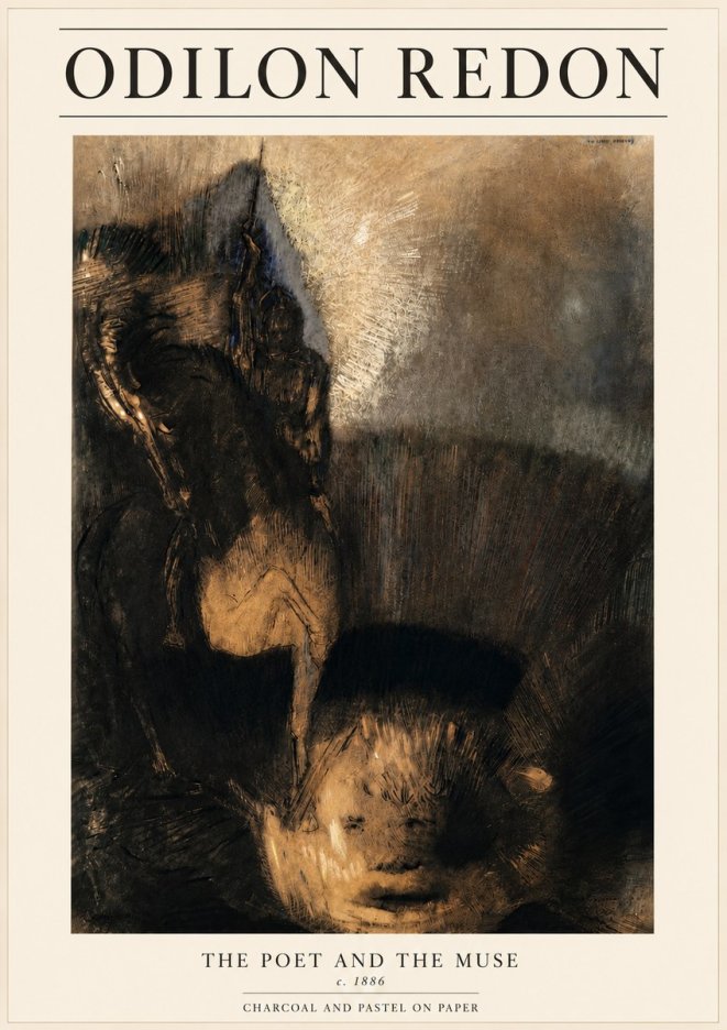 Odilon Redon The Poet and the Muse No3 - Poster