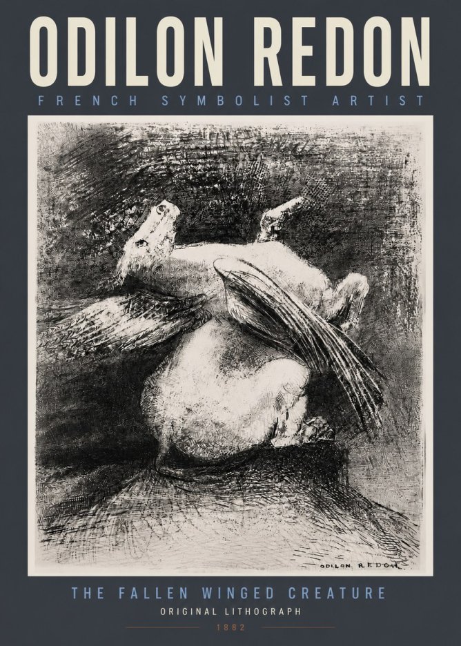 Odilon Redon The Fallen Winged Creature No2 - Poster