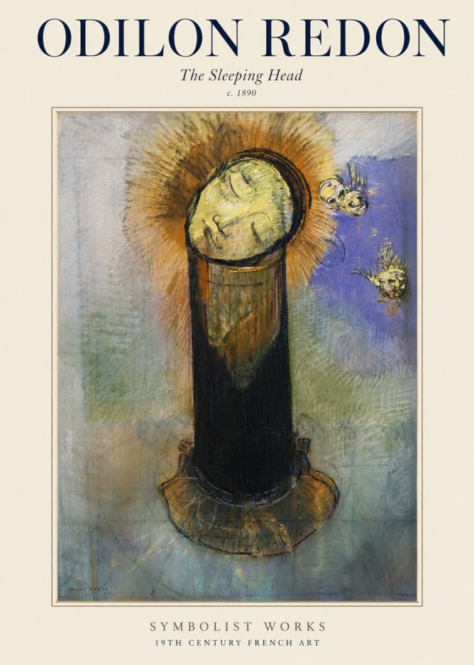 Odilon Redon The Sleeping Head No1 - Poster
