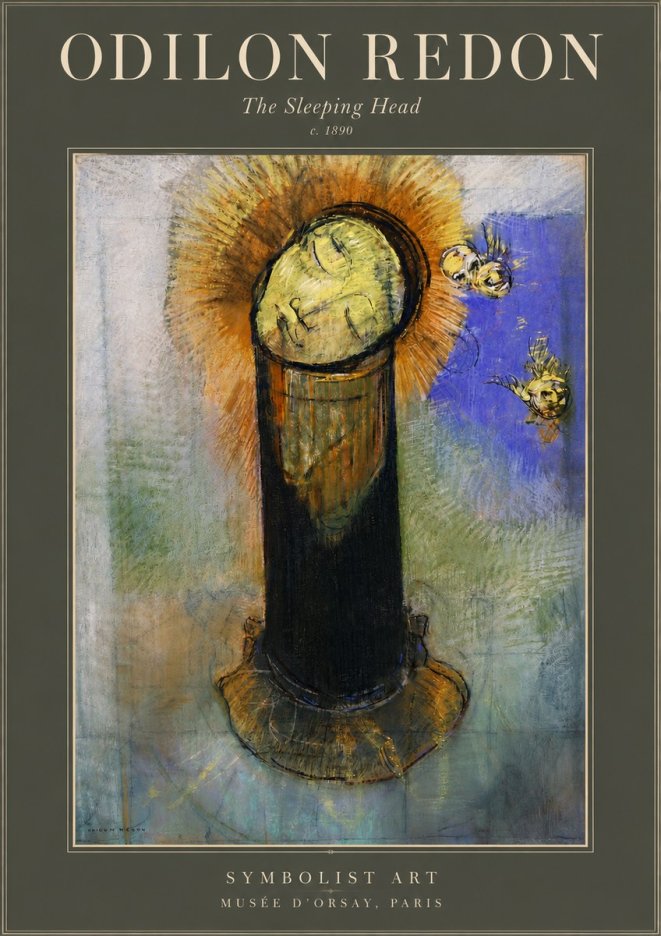 Odilon Redon The Sleeping Head No4 - Poster