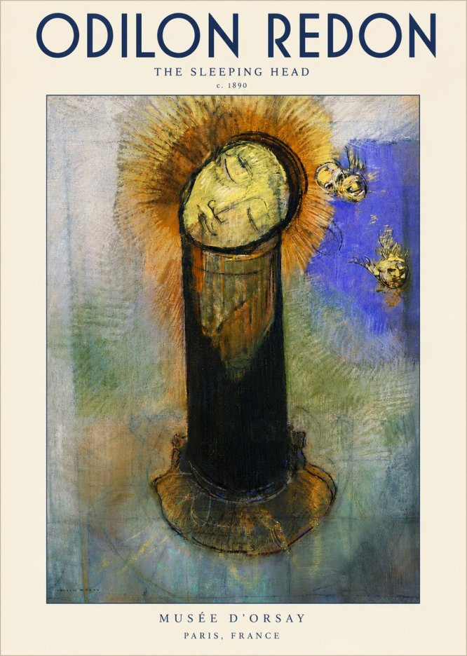 Odilon Redon The Sleeping Head No5 - Poster