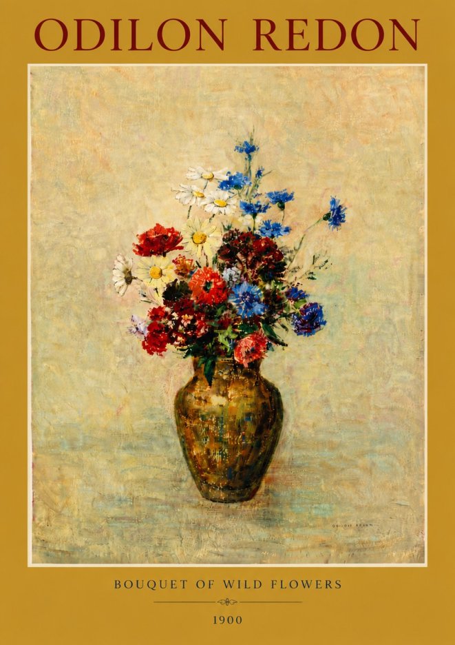 Odilon Redon Bouquet of Wild Flowers I No6 - Poster