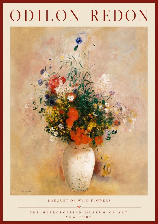 Odilon Redon Bouquet of Wild Flowers II No3 - Poster