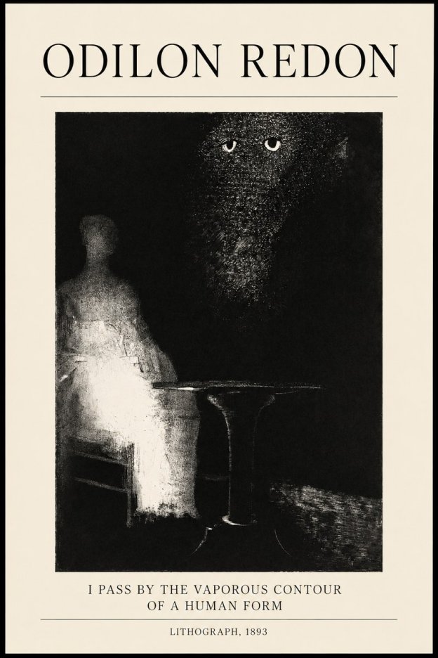 Odilon Redon I Pass by the Vaporous Contour of a Human Form No1 - Poster