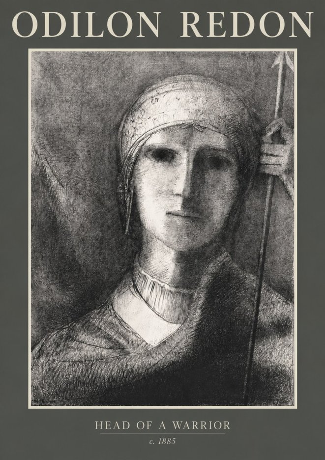 Odilon Redon Head of a Warrior No2 - Poster