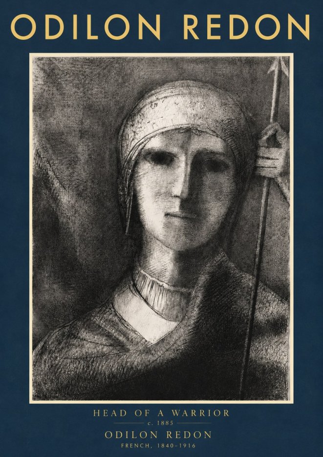 Odilon Redon Head of a Warrior No4 - Poster