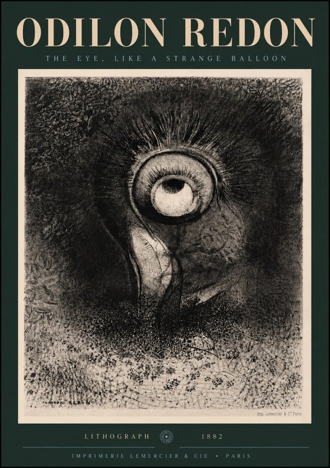 Odilon Redon The Eye, Like a Strange Balloon No5 - Poster
