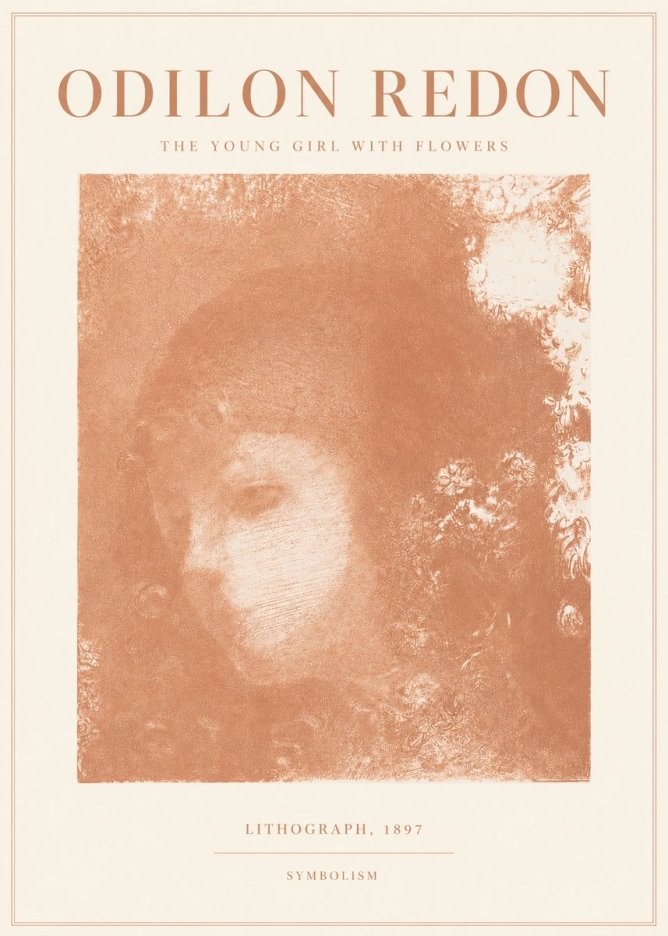 Odilon Redon The Young Girl with Flowers No3 - Poster