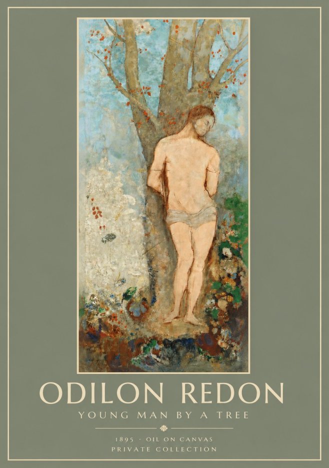 Odilon Redon Young Man by a Tree No3 - Poster